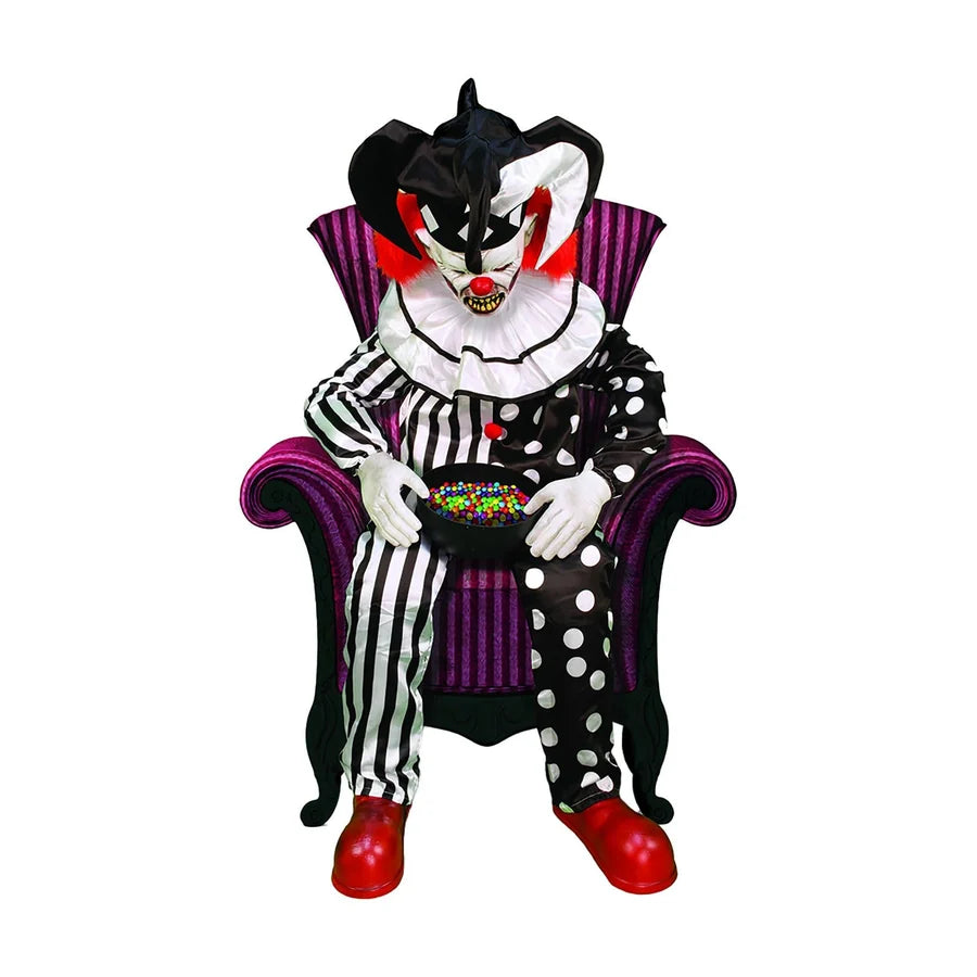 Gravesend Clown Animatronic, studio packshot on white