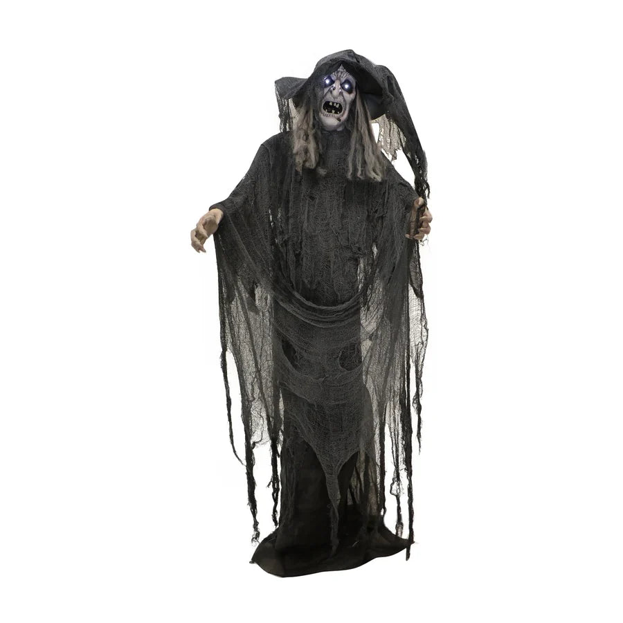 Hollowbrook Witch Animatronic, studio packshot on white