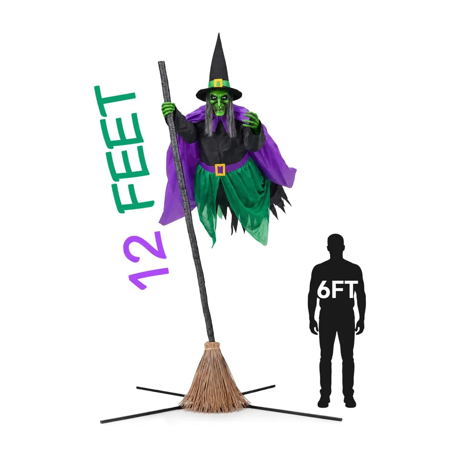 Gravesend 12 ft Witch Animatronic, studio packshot on white